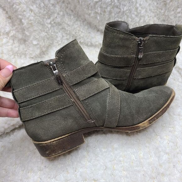 Sam Edelman suede leather olive green‎ ankle boots 8.5 - Picture 5 of 9